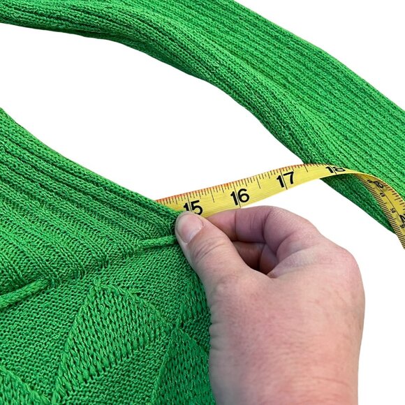 Vintage Young East Green Knit Dress Size 11 With Back Zipper Closure & Adjustabl - Picture 12 of 15